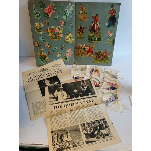 145 - 1953 Coronation Scrap Book & Coronation Hanky