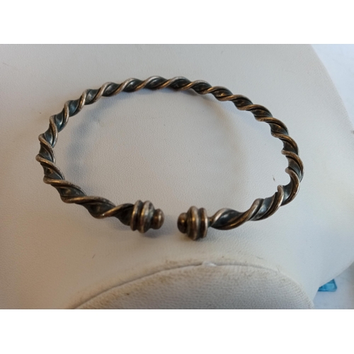 16 - White Metal Bangle