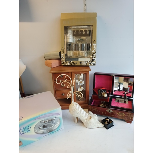 162 - Selection of jewellery Boxes, Pedicure Set & Other, Collection  Only