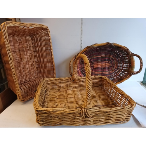 180 - 3 Assorted Wicker Baskets, Collection Only