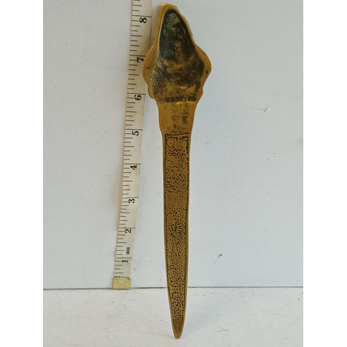 191 - Victorian Clown Brass paper Opener with Registration Mark