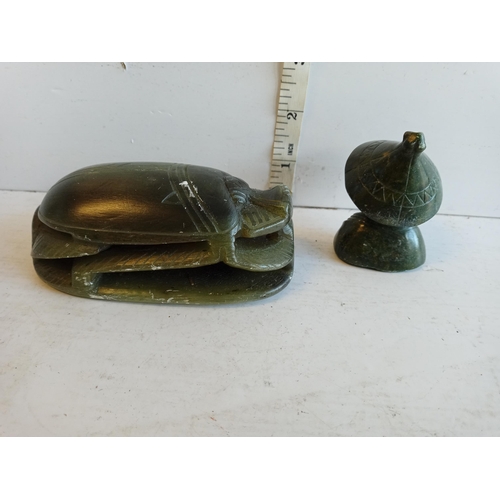 27 - Soap Stone Scarab & Japanese Man