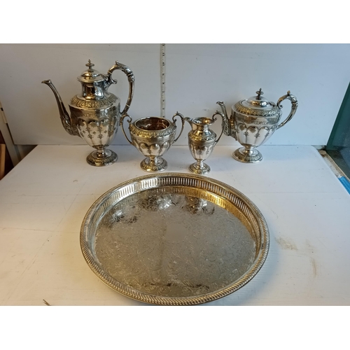 290 - Very Good Quality Silver Plate Tea Service. Beautiful Set