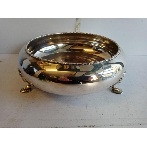 30 - Good Quality Silver Plate 3 Legged Bowl