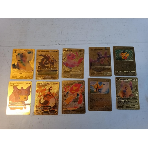 325 - 10 Gold Pokemon Cards