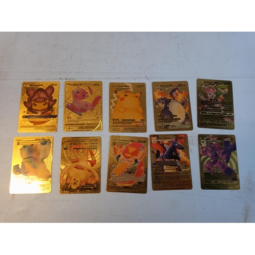 327 - 10 Gold Pokemon Cards