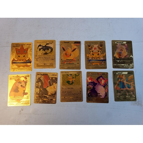 329 - 10 Gold Pokemon Cards