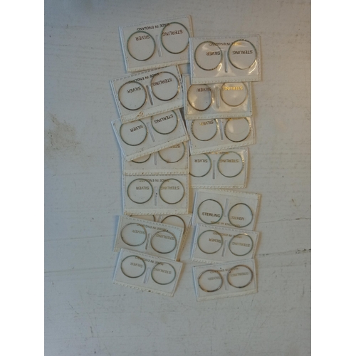 341 - 15 pairs of New Silver Hoop Earrings