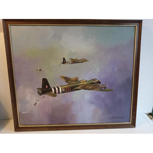 342 - Good Quality Painting of a Sterling Bomber Plane By John Hammond