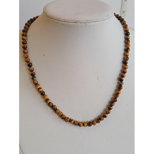 4 - Tigers Eyes Beaded Necklace