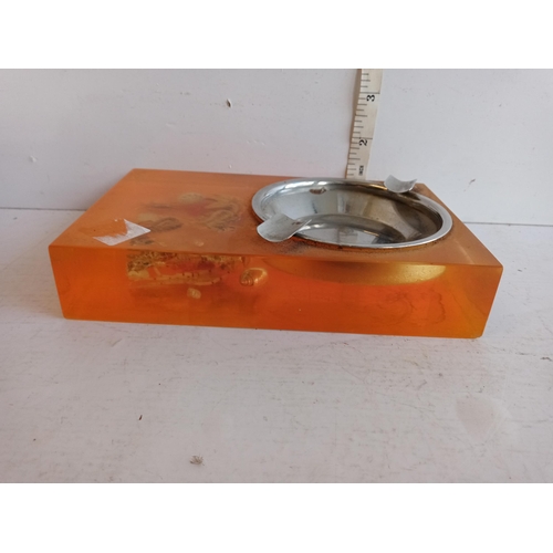 42 - 70's Retro Perspex Ashtray Set with asea Creatures