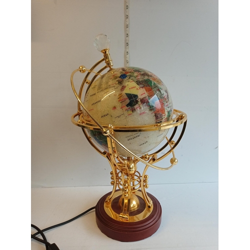 55 - Gem Stone Ornate Light Up Globe, Collection Only