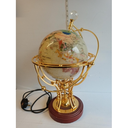 55 - Gem Stone Ornate Light Up Globe, Collection Only