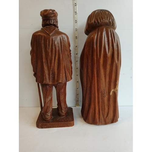 130 - 2 Wood Carvings, Possibly Black Forest