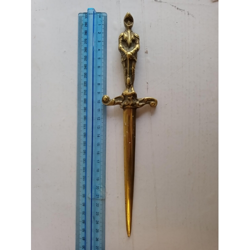 10 - Heavy Knight Brass Letter Opener