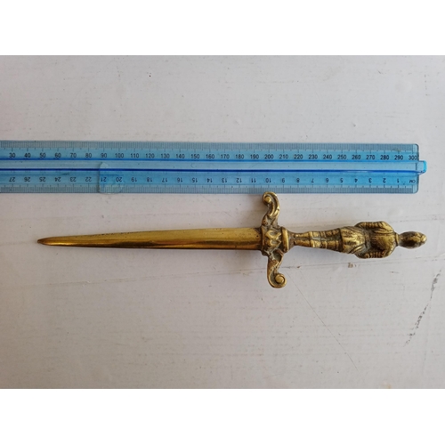 10 - Heavy Knight Brass Letter Opener