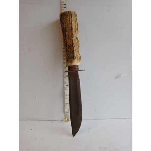 117 - F W James Horn Handle Hunting Knife