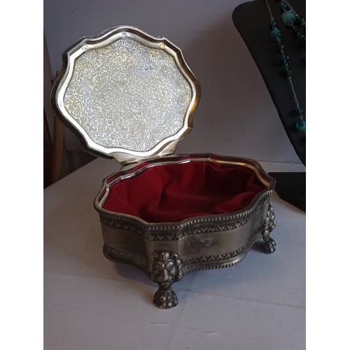 175 - Nice Trinket Box & Assorted Dress Jewellery