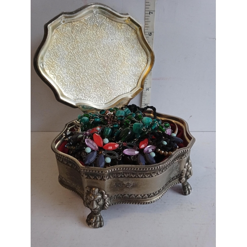 175 - Nice Trinket Box & Assorted Dress Jewellery