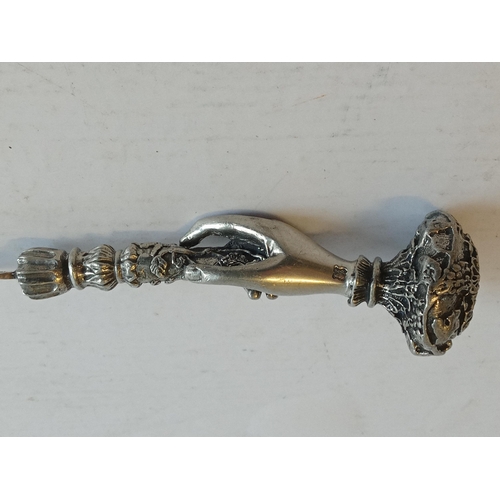 2 - Very Ornate White Metal Hand Painted Letter Opener