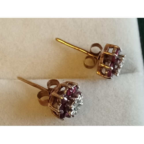 200 - 9ct Gold & Diamond Earrings