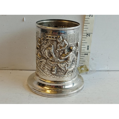 215 - White Metal Ornate Scent Bottle Holder