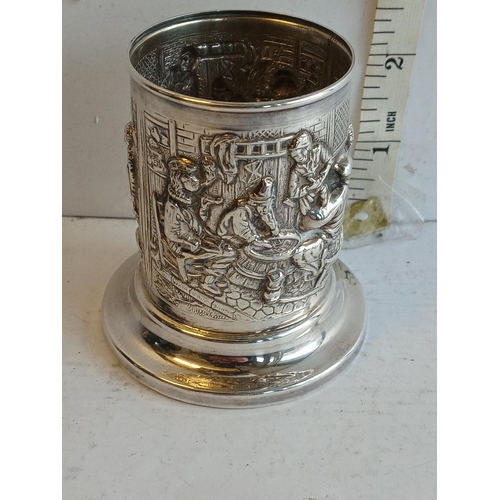 215 - White Metal Ornate Scent Bottle Holder