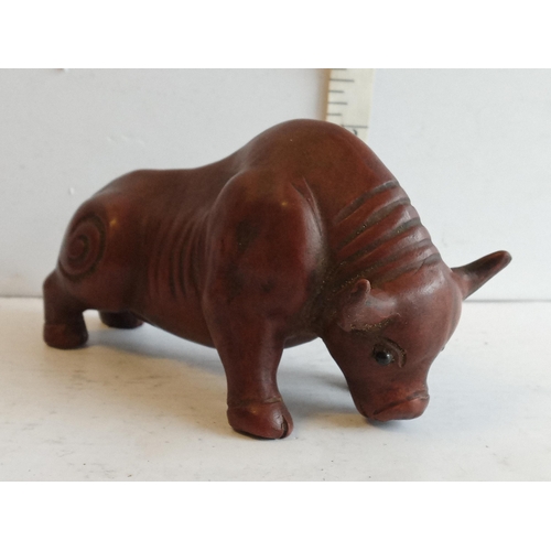 235 - Circa 1800's Chinese Yixing Bull with Glass Eyes