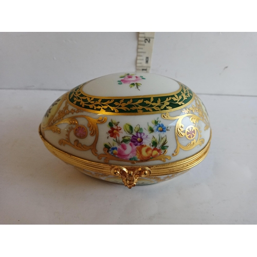 26 - Letallec trinket Egg, Hand Decorated