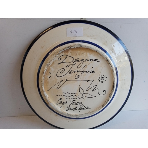 27 - Dragona Plate, South African Studio Pottery