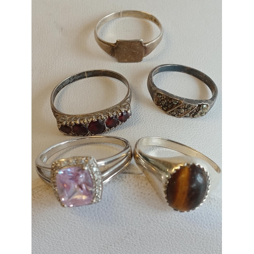 315 - 5 Assorted Silver Ladies Rings