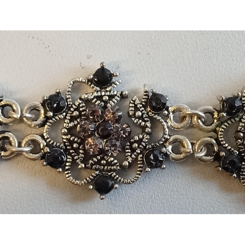 321 - Ornate White Metal Bracelet, Lovely Piece