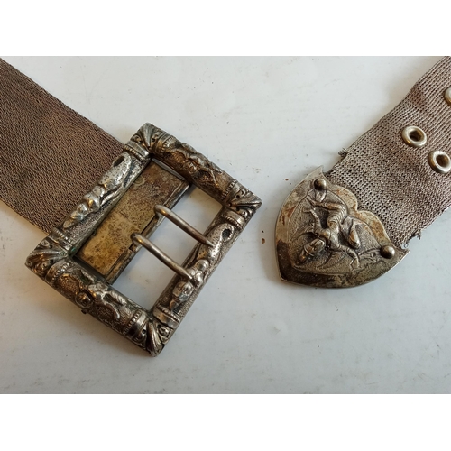 38 - Middle Eastern Solid Silver Belt & Bracelet