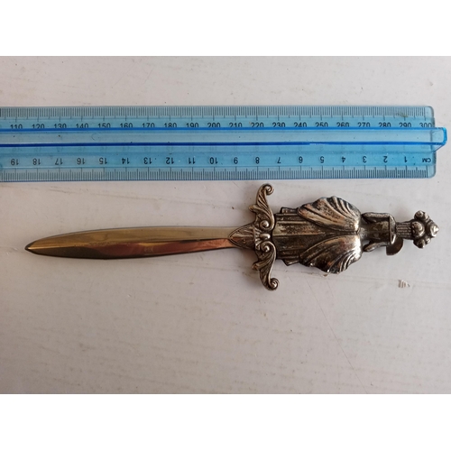 6 - White Metal Victorian Lady Handle Letter Opener