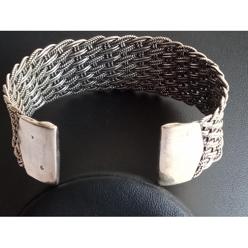 124 - Ornate Silver Cuff Bangle