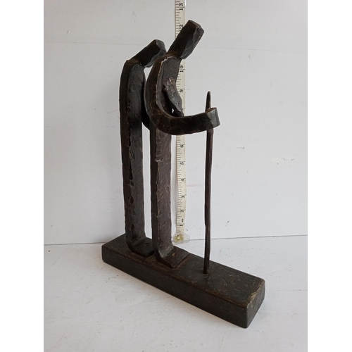 182 - Modernist Folk Art Heavy Bronze Sculpture