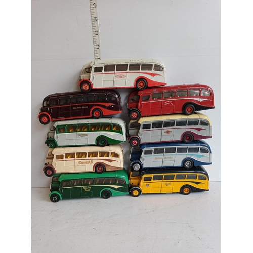 187 - 9 Assorted Corgi Buses