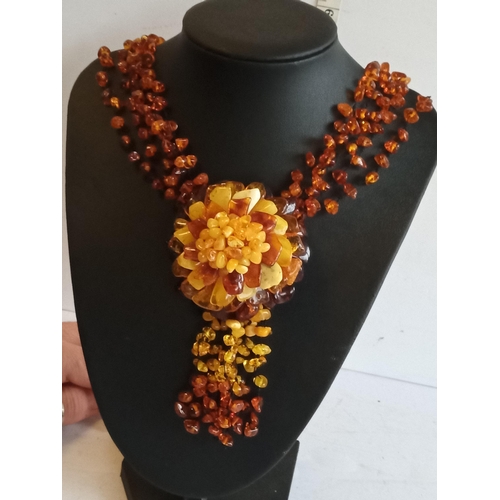 131 - Baltic Amber Necklace, Very Good Quality Statement Piece