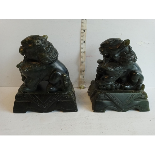 171 - Pair of Soap Stone Foo Dogs