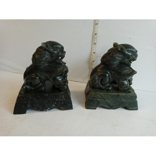 171 - Pair of Soap Stone Foo Dogs