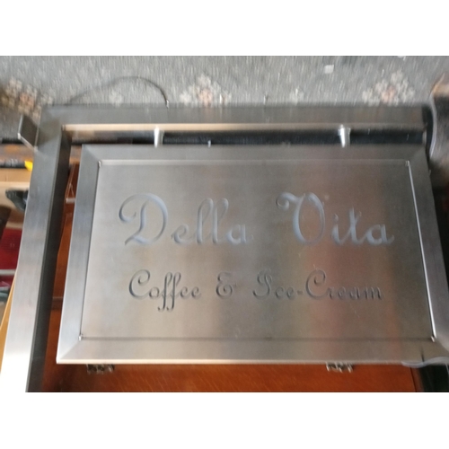 364 - Good Quality Stainless Steel Light Up Coffee Sign. Collection Only