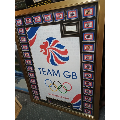 363 - Team GB Olympic Medal Winners 1st Class Stamps, Framed. Signed Steve Redgrave.42 Inch Hight By 33 In... 