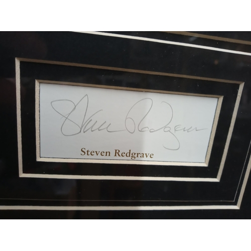 363 - Team GB Olympic Medal Winners 1st Class Stamps, Framed. Signed Steve Redgrave.42 Inch Hight By 33 In... 