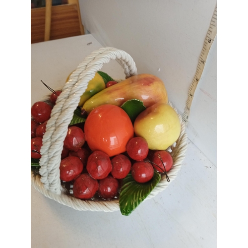 222 - Capodemonti Fruit in Basket, (damaged leaf)