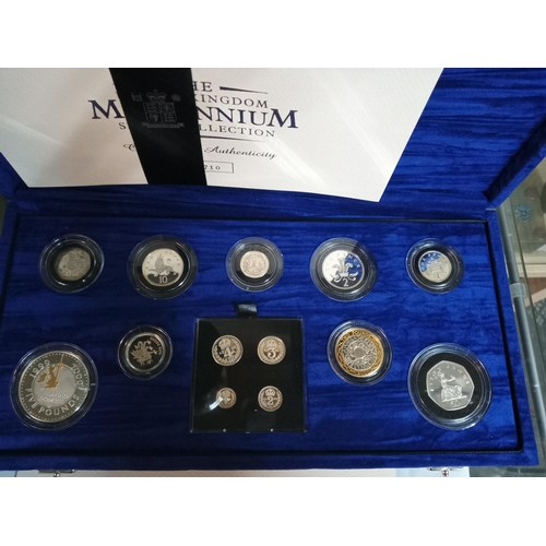 237 - Millennium Silver Coin Set & Maundy Set with Certificate and in Fitted Case