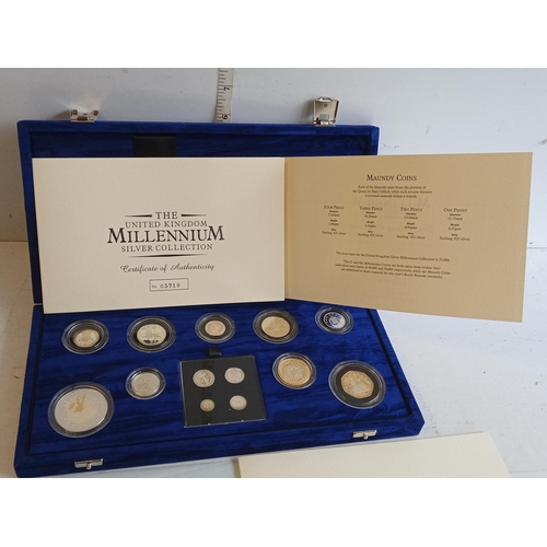 237 - Millennium Silver Coin Set & Maundy Set with Certificate and in Fitted Case