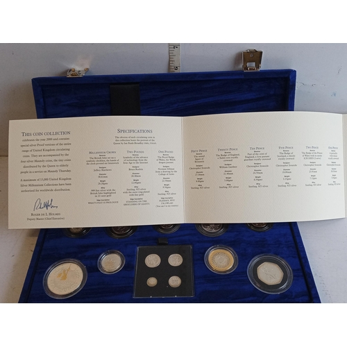 237 - Millennium Silver Coin Set & Maundy Set with Certificate and in Fitted Case