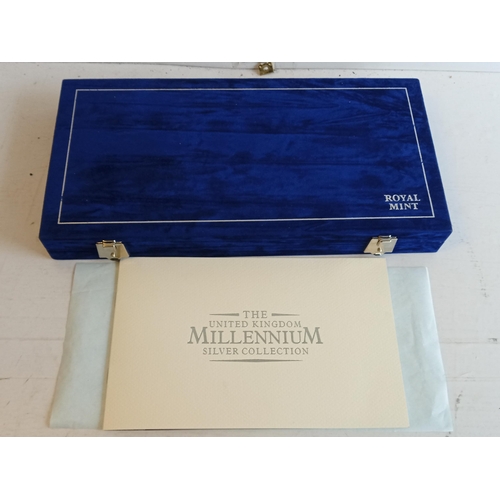 237 - Millennium Silver Coin Set & Maundy Set with Certificate and in Fitted Case