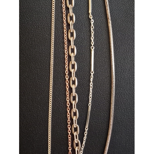 244 - 5 Assorted Silver Chains