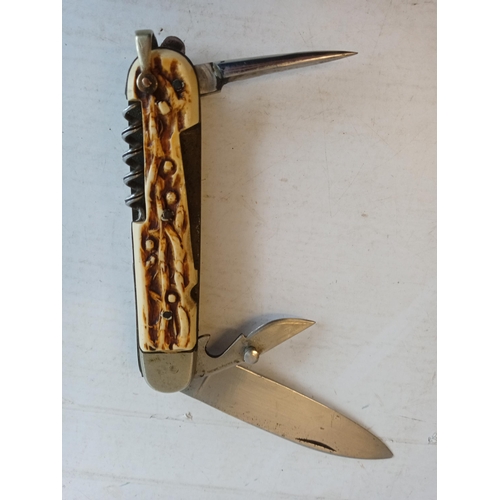 250 - Very Good Quality Vintage Stag Horn Handle Penknife